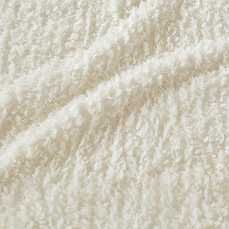 Burlington Berber Blanket Twin Ivory Olliix.com