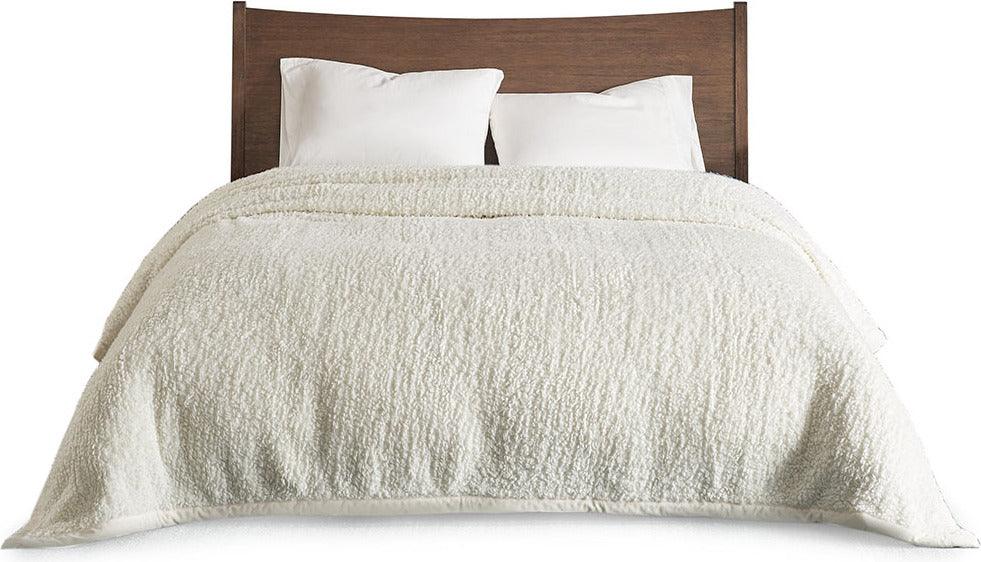 Burlington Berber Blanket Twin Ivory Olliix.com