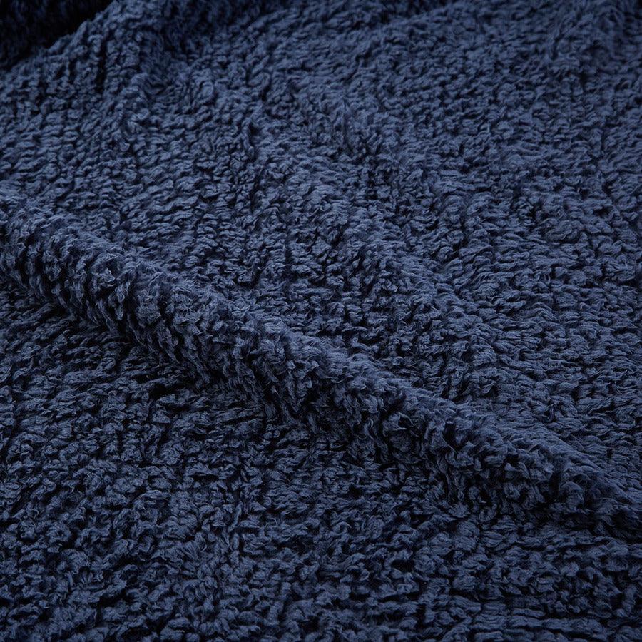 Burlington Berber Blanket Twin Navy Olliix.com