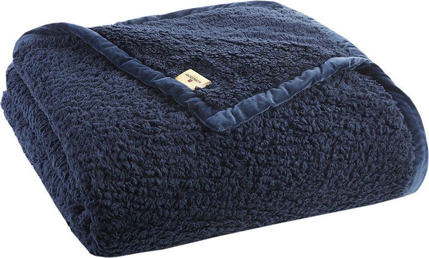 Burlington Berber Blanket Twin Navy Olliix.com