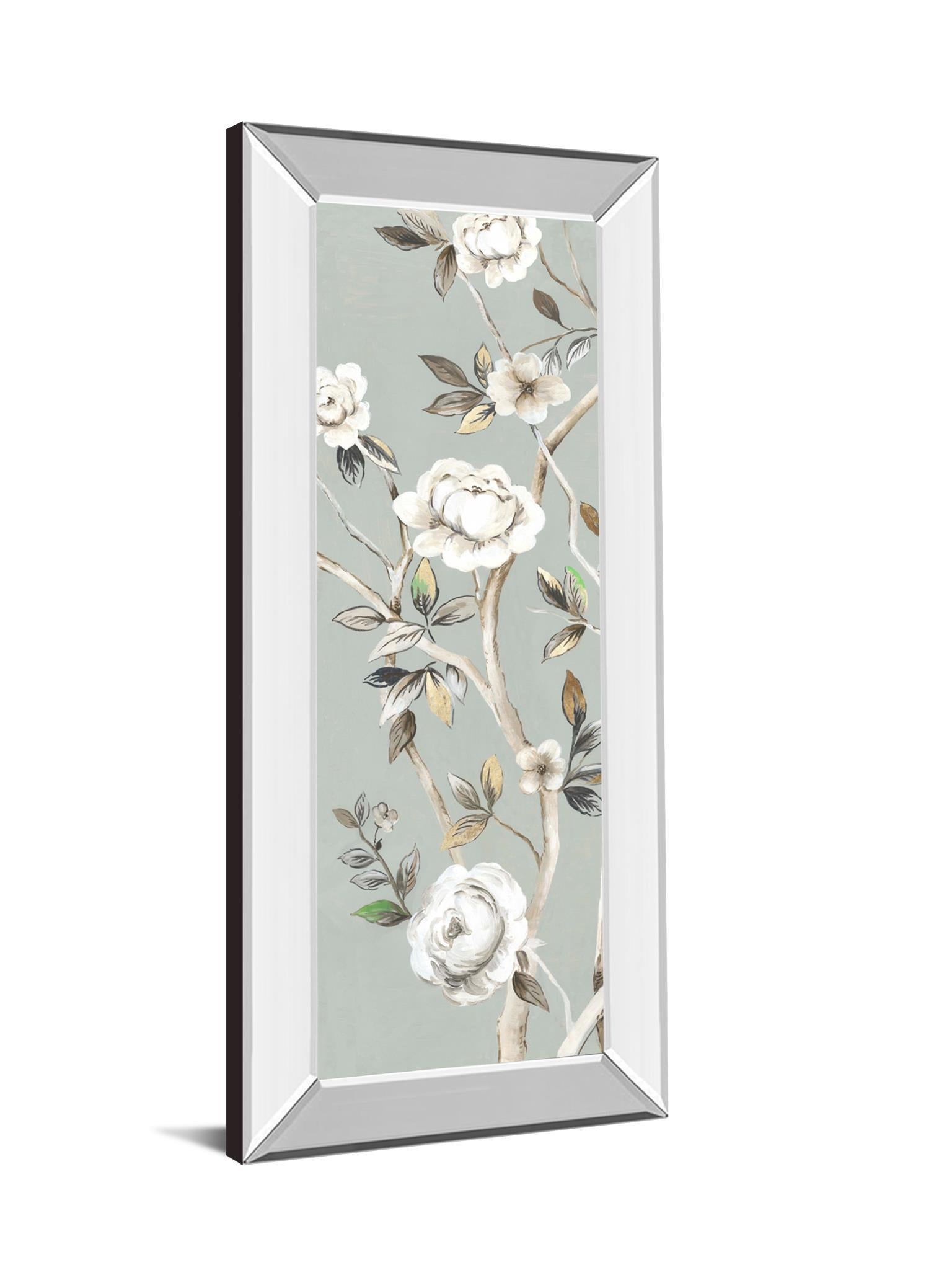 A Flower For You III By Asia Jensen - Mirrored Frame Wall Art - Light Gray Classy Art