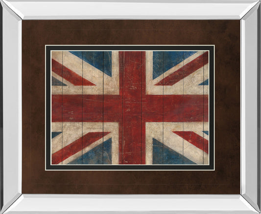 Union Jack By Avery Tillman - Mirror Framed Print Wall Art - Red Classy Art