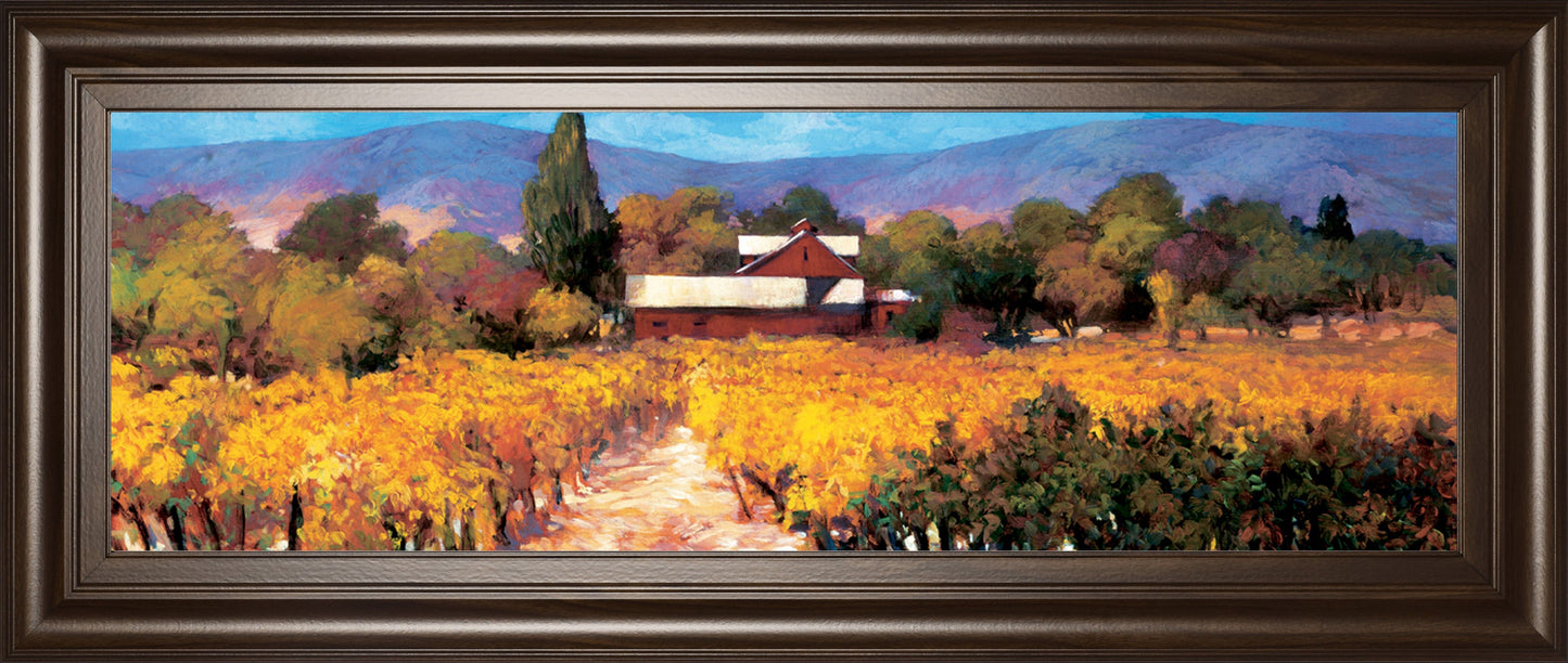 Vineyard Afternon By Craig P. - Yellow Classy Art