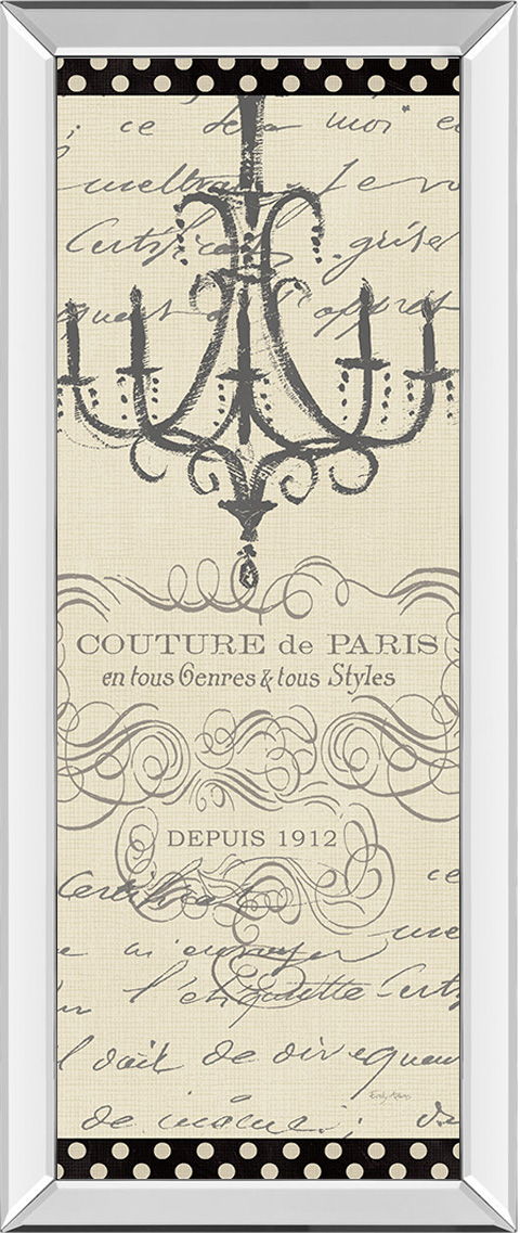 French Courture Panel II By Emily Adams - Mirrored Frame Wall Art - Beige Classy Art