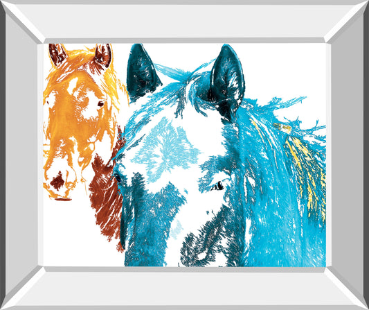 It's Cool To Be Blue By Marvin Pelkey - Mirror Framed Print Wall Art - Blue Classy Art