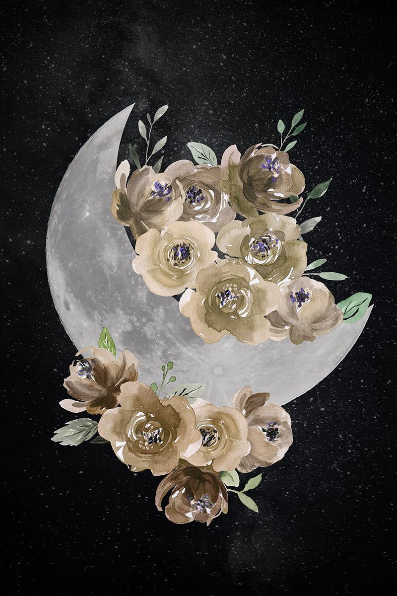 Bohemian Moon By Daniela Santiago - Black Classy Art