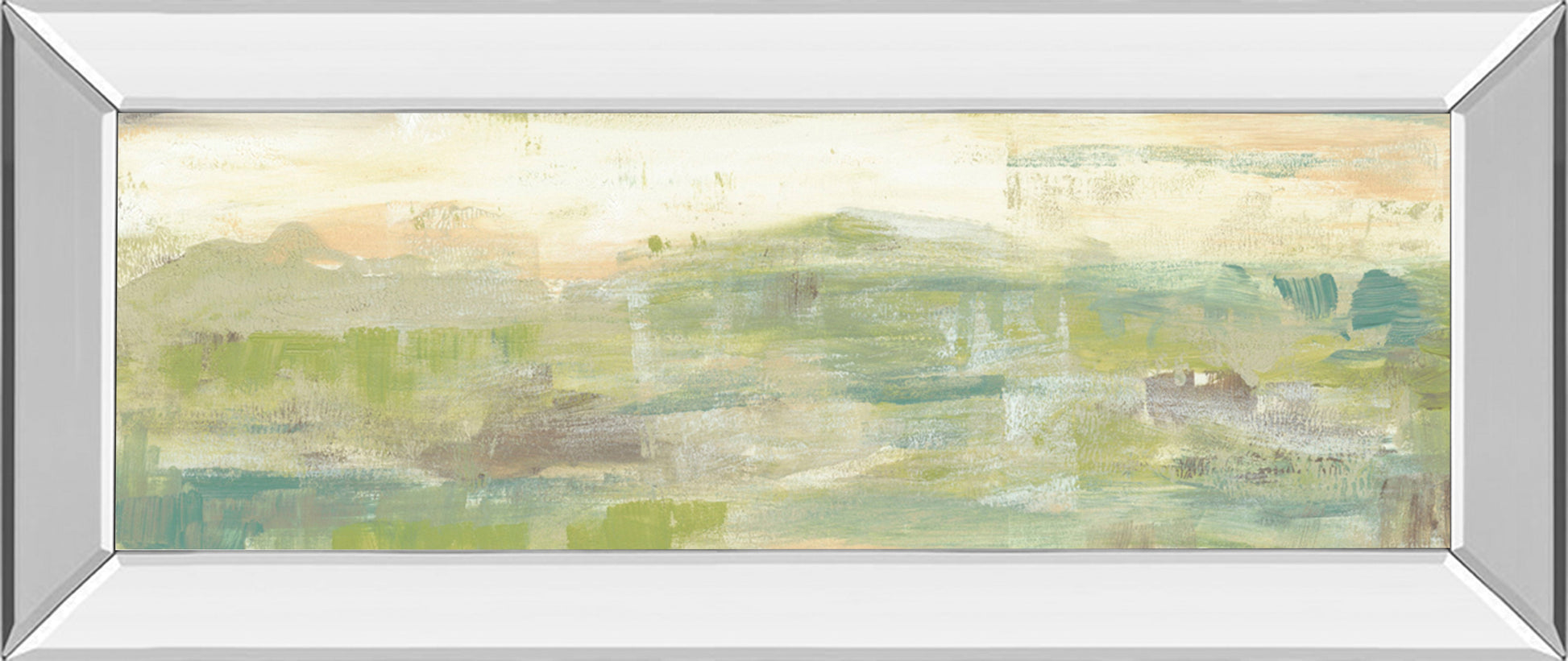 Greenery Horizon Line III By Jennifer Goldberger - Mirror Framed Print Wall Art - Green Classy Art