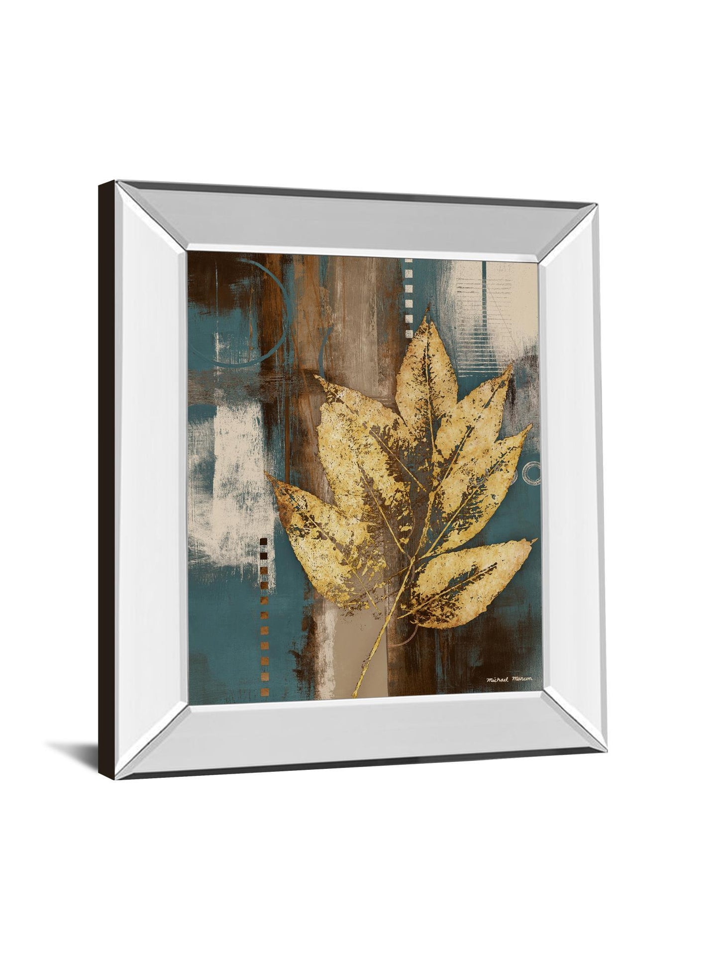 Golden Force I By Michael Marcon - Mirror Framed Print Wall Art - Yellow - Gold Classy Art