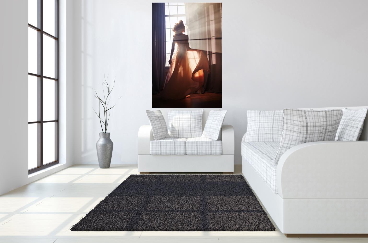 Tempered Glass With Foil - Rays of a Woman - Dark Brown Classy Art