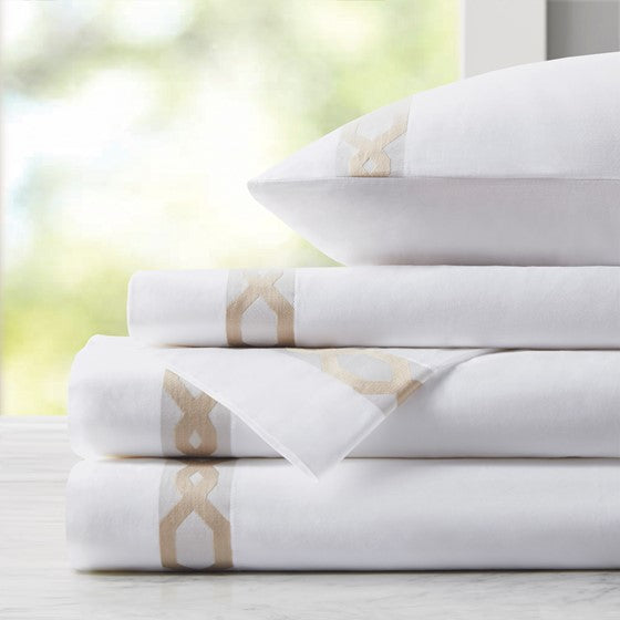 300TC Cotton Sheet Set Taupe King Olliix.com