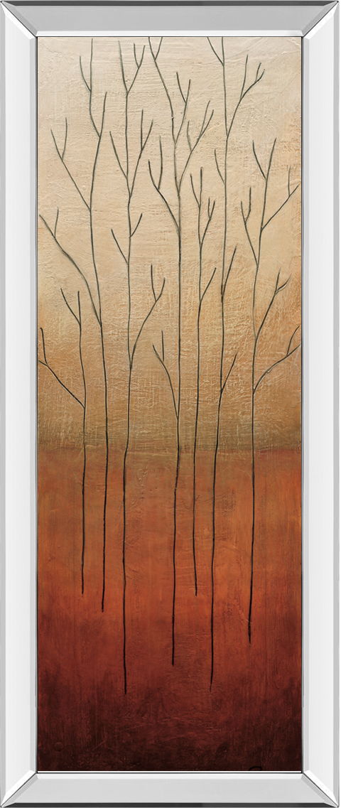 Branch Rouge II By Eve - Mirrored Frame Wall Art - Dark Brown Classy Art