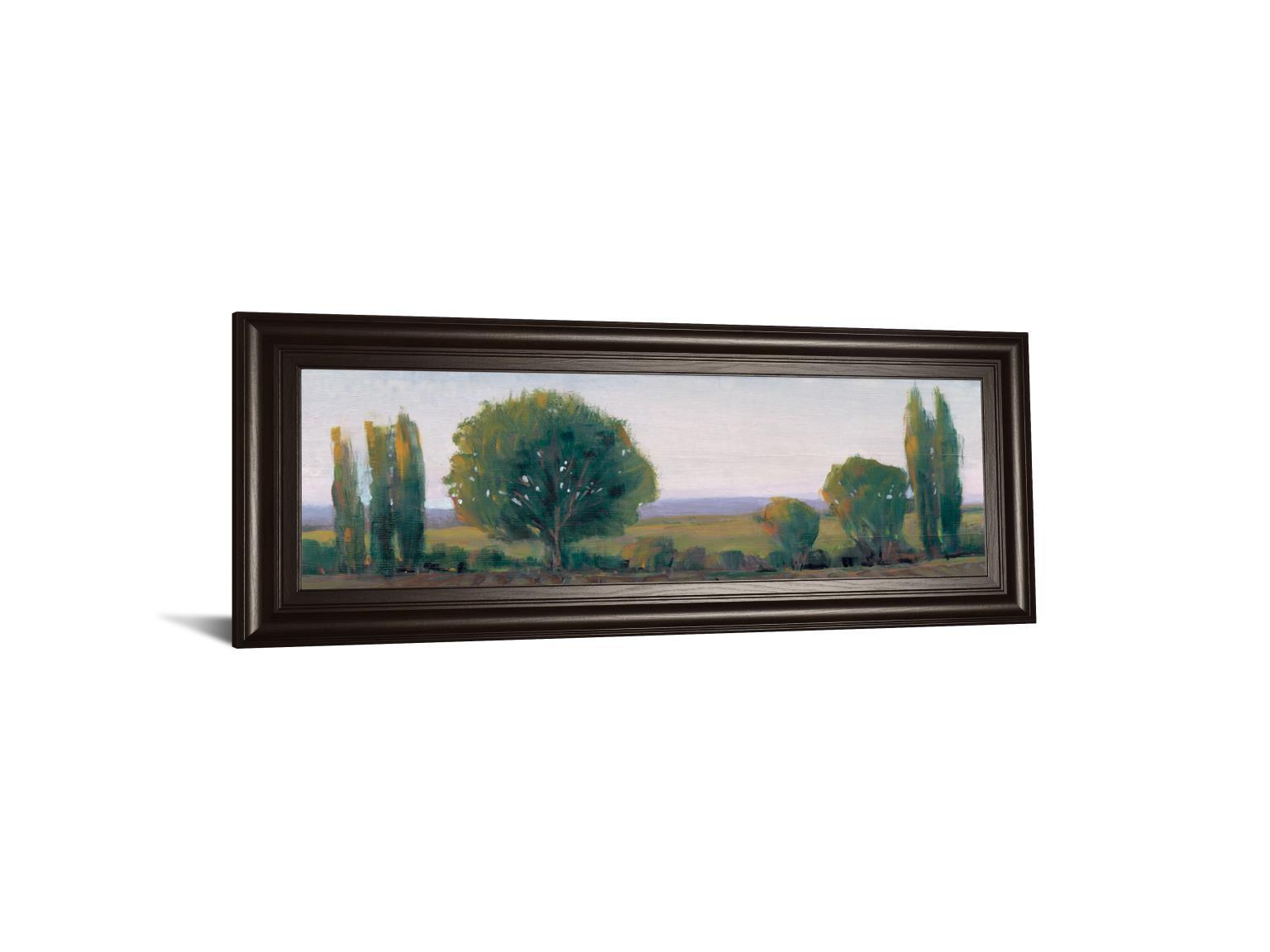 Panoramic Treeline I By Tim Otoole - Framed Print Wall Art - Green Classy Art