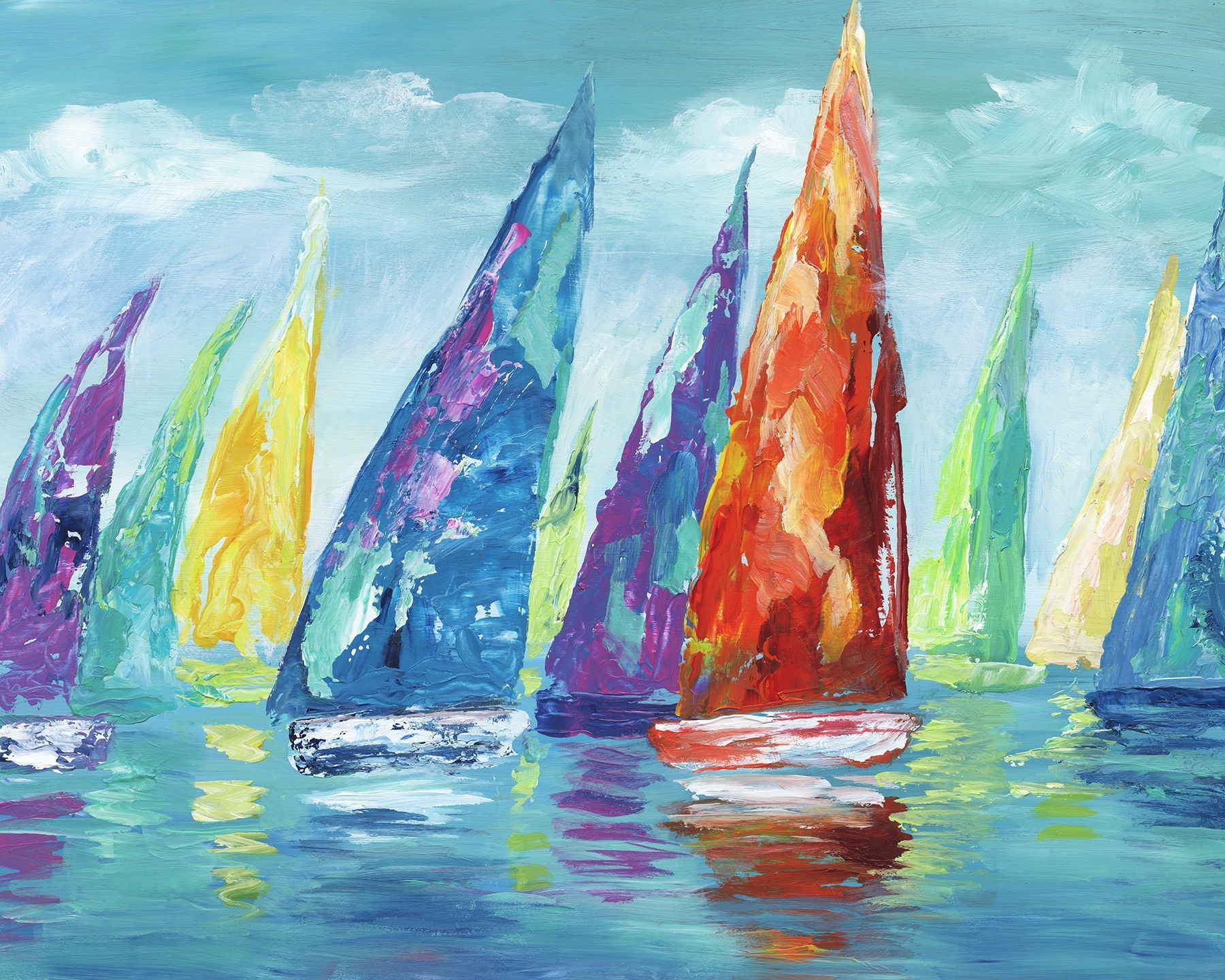 Fine Day Sailing II By Nan - Wall Art - Blue Classy Art