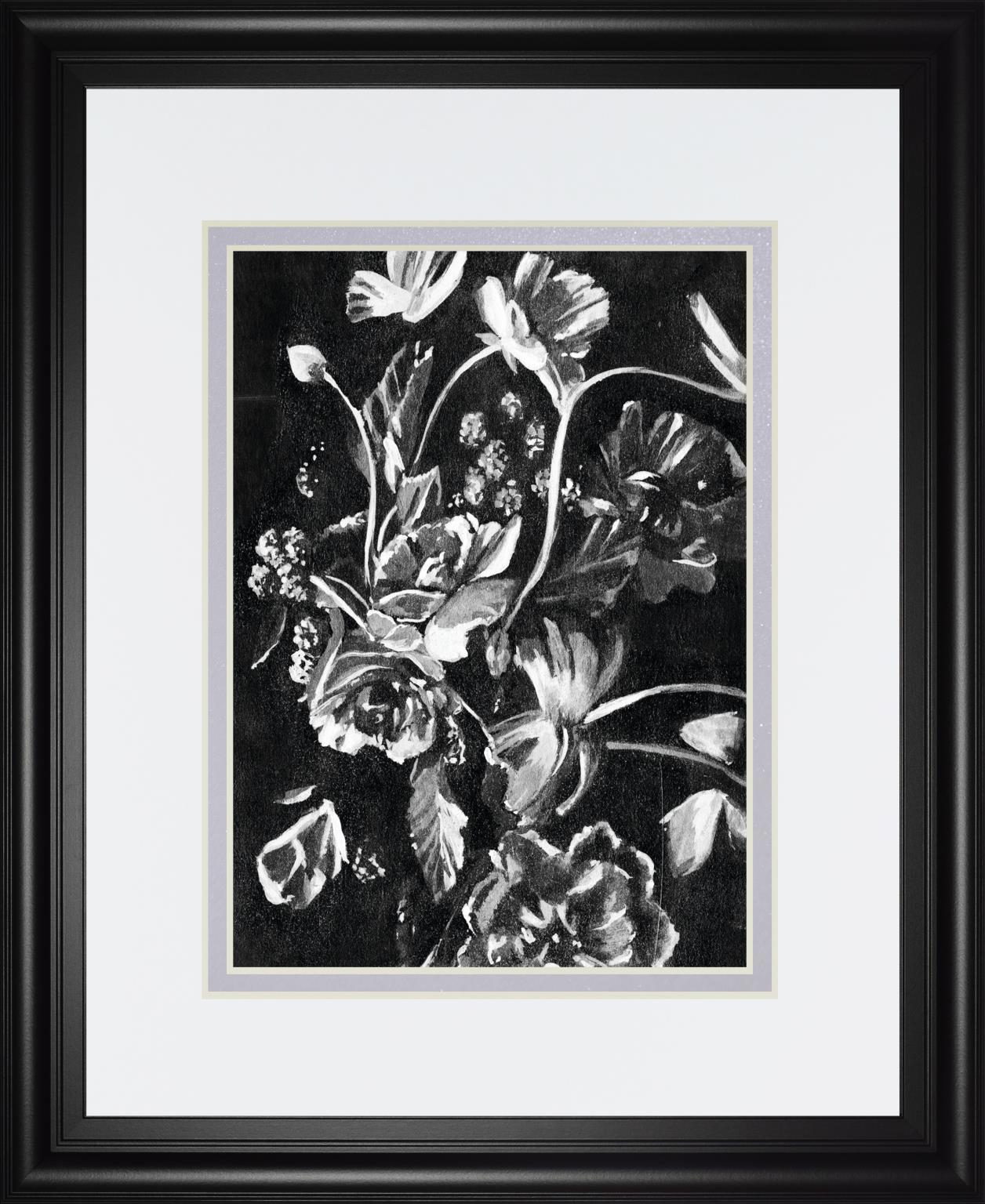 34x40 Enchanted Bloom I By Annie Warren - Black Classy Art