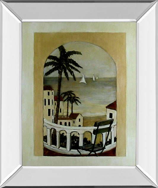 Island Hideaway By Ruane Manning - Mirror Framed Print Wall Art - Beige Classy Art