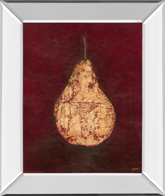 Gold Pear By Norman Wyatt, Jr. - Mirror Framed Print Wall Art - Red Classy Art