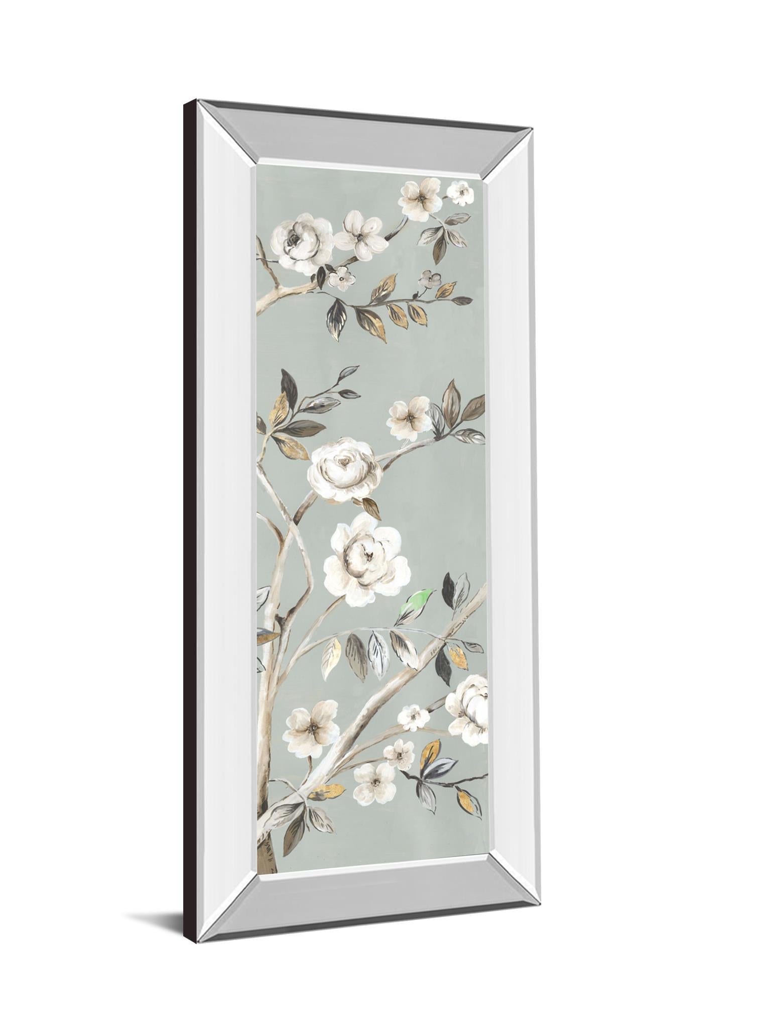 A Flower For You II By Asia Jensen - Mirrored Frame Wall Art - Light Gray Classy Art