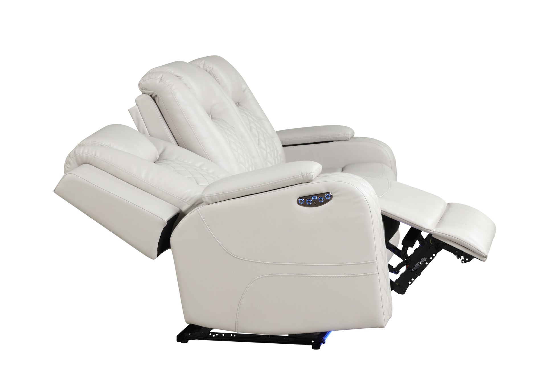 Benz LED & Power Recliner 2 PC Made With Faux Leather in Ice House to Home Furnishings LLC