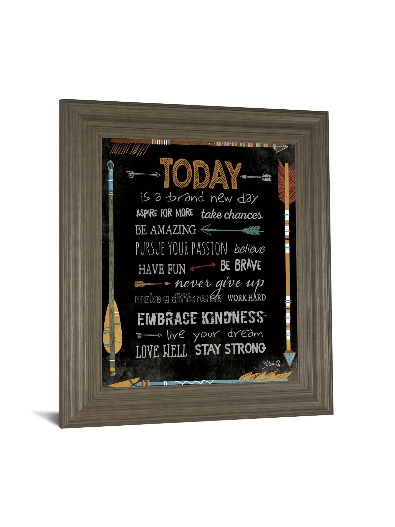 Today Is A Brand New Day By Marla Rae - Framed Print Wall Art - Black Classy Art