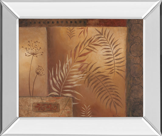 Modern Fern I By Vivian Flasch - Mirror Framed Print Wall Art - Red Classy Art