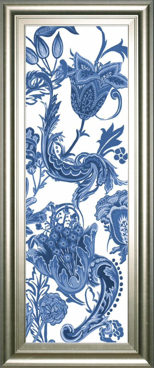 18x42 Indigo Chintz VI By Melissa Wang - Blue Classy Art