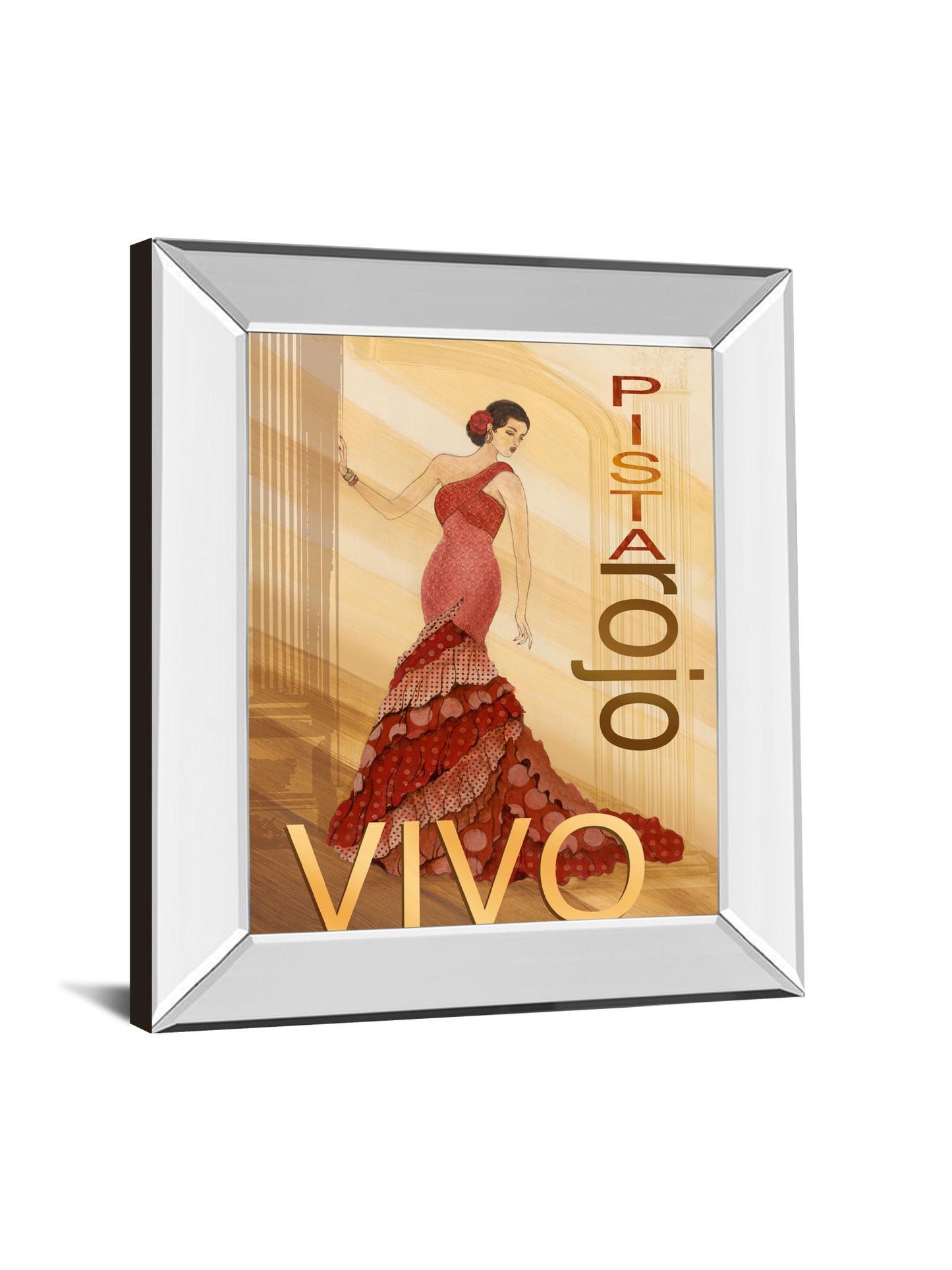 Pista Rojo By Tava Studio Mirror Framed Print Wall Art - Red Classy Art