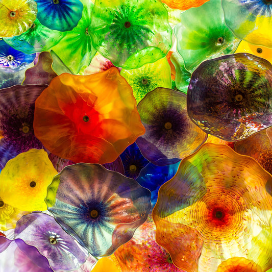 Floating Tempered Glass With Foil Colorfull - Red Classy Art