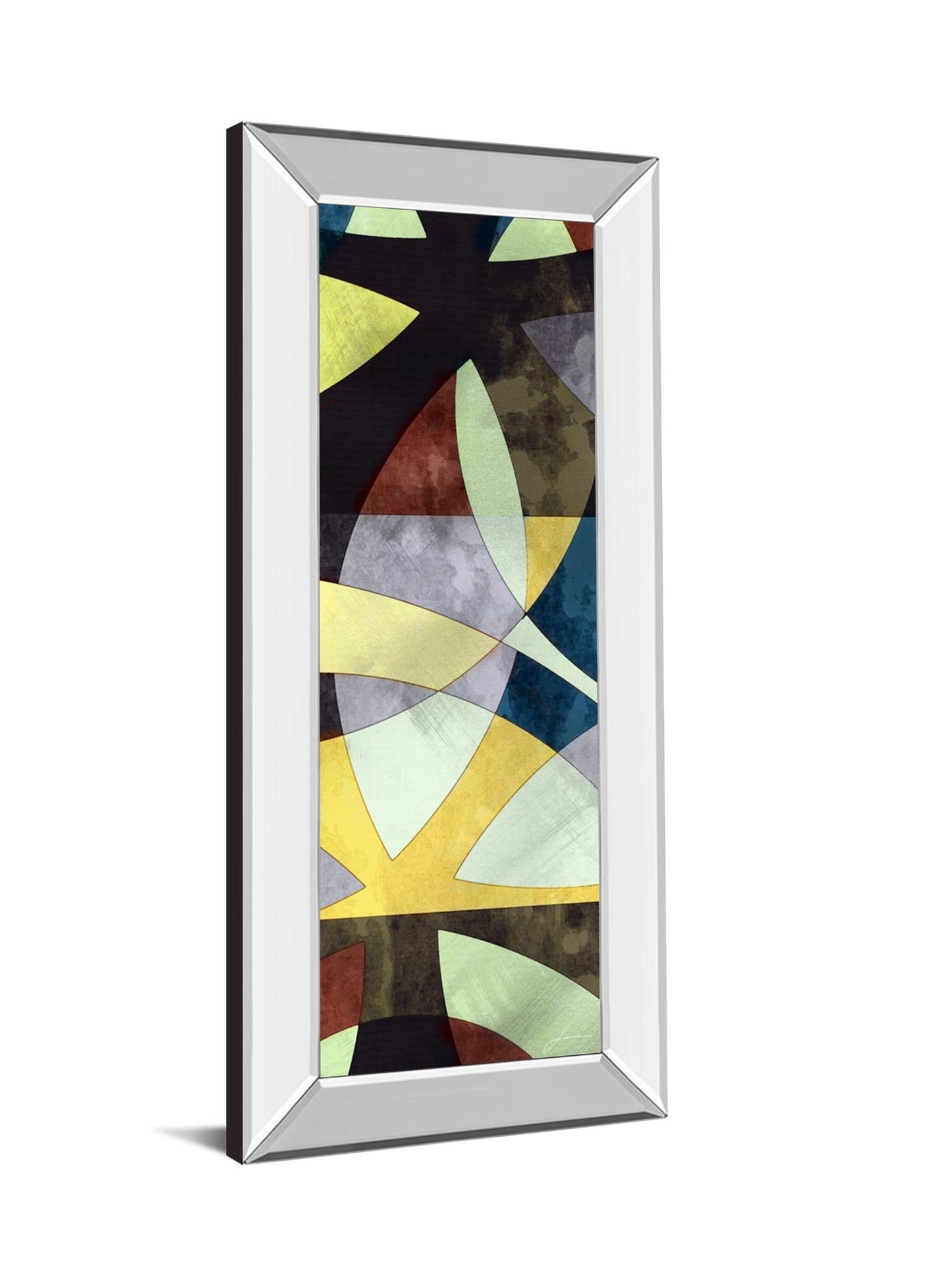 Elliptic Path I By James Burghardt - Mirror Framed Print Wall Art - Yellow Classy Art