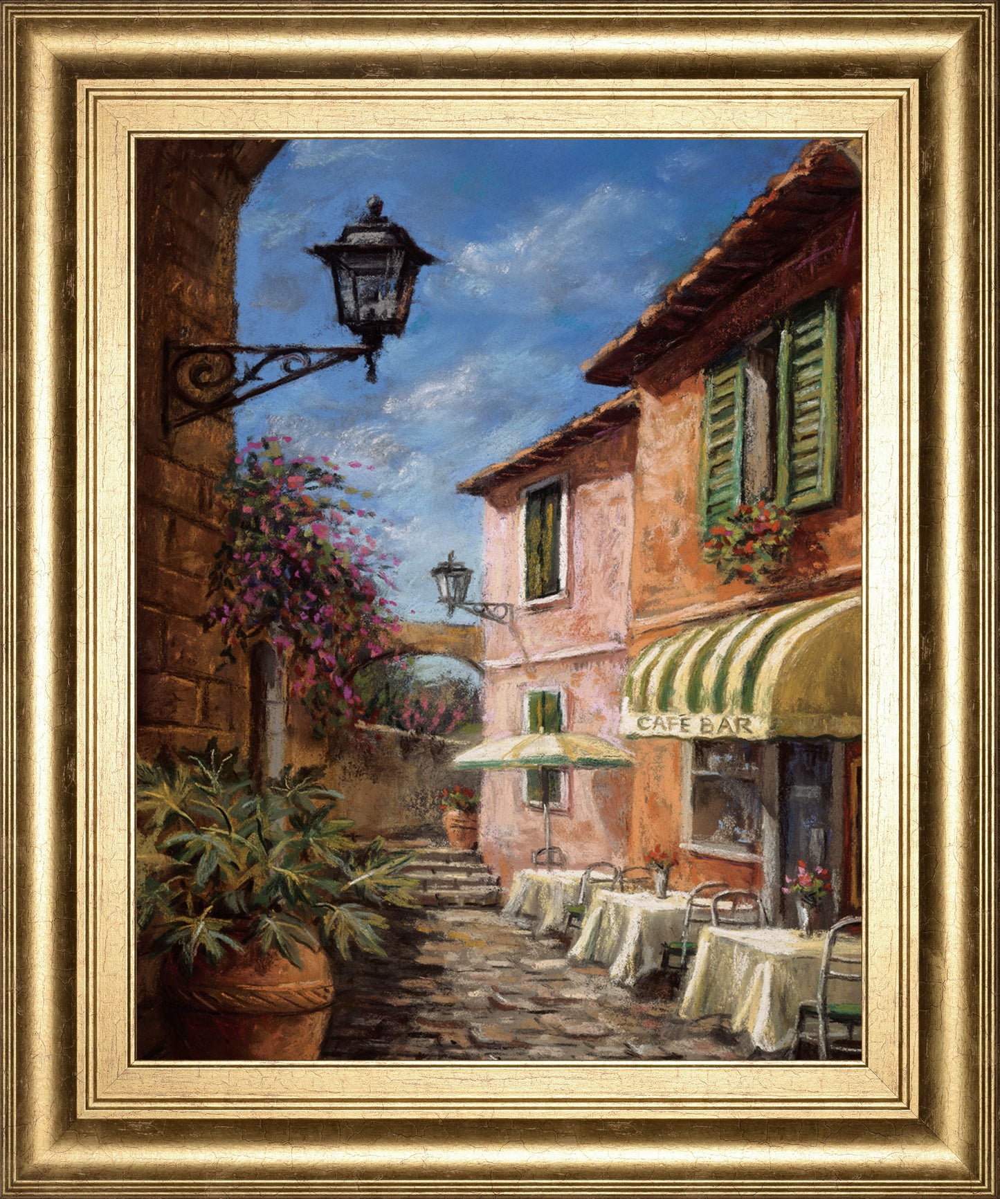 Through The Archway By Surridge, M - Framed Print Wall Art - Light Brown Classy Art