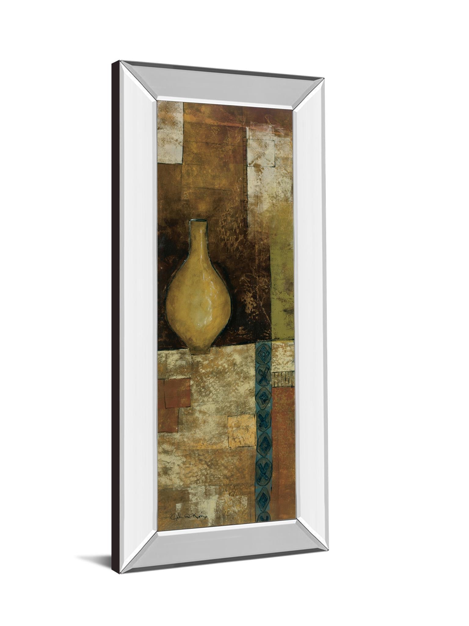 Autumn Solitude I By John Kime - Mirror Framed Print Wall Art - Dark Brown Classy Art