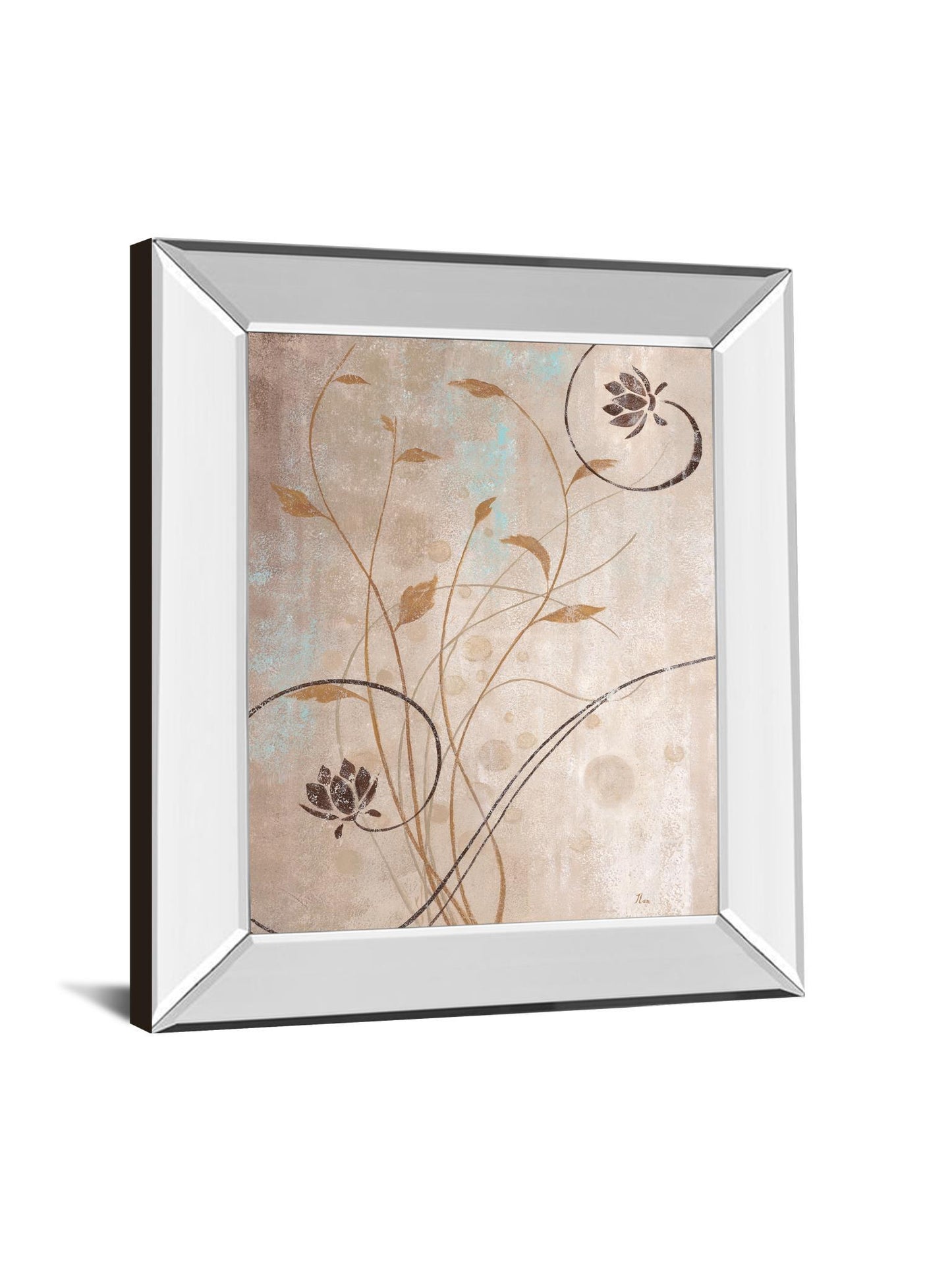 Spring Meadow I By Nan - Mirror Framed Print Wall Art - Beige Classy Art