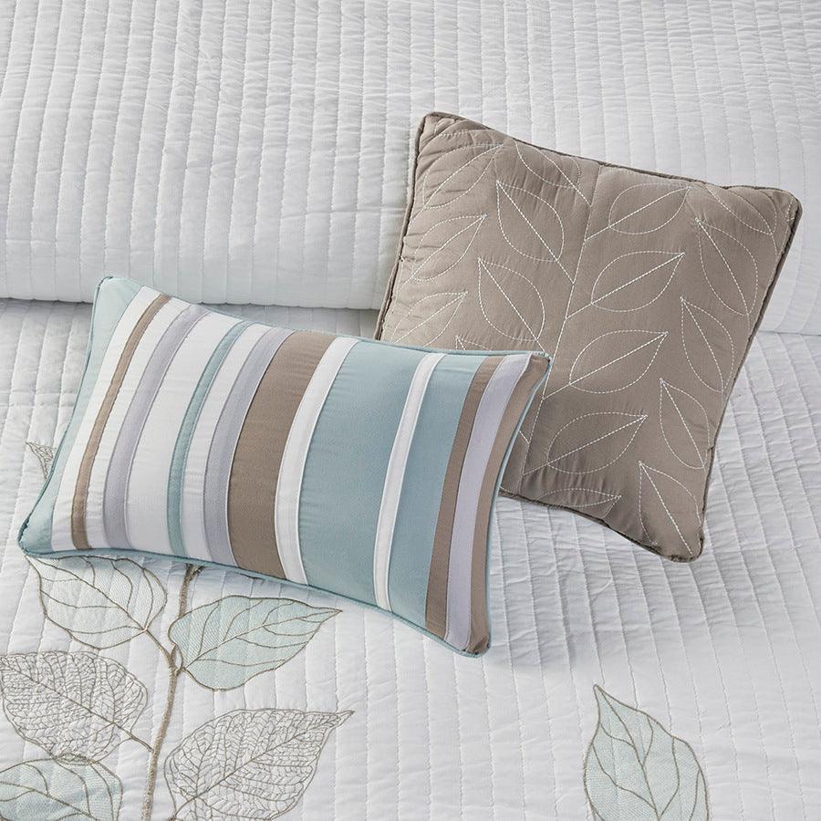 Caelie King/California King 6 Piece Reversible Coverlet Set Blue Olliix.com