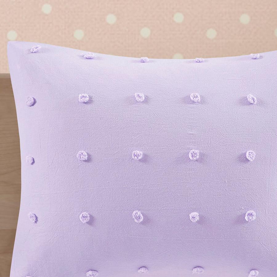 Callie Full/Queen Cotton Jacquard Pom Pom Shabby Chic Comforter Set Lavender Olliix.com