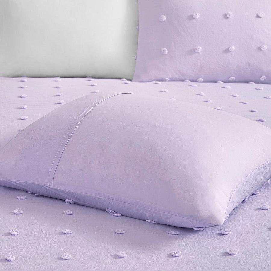 Callie Full/Queen Cotton Jacquard Pom Pom Shabby Chic Comforter Set Lavender Olliix.com