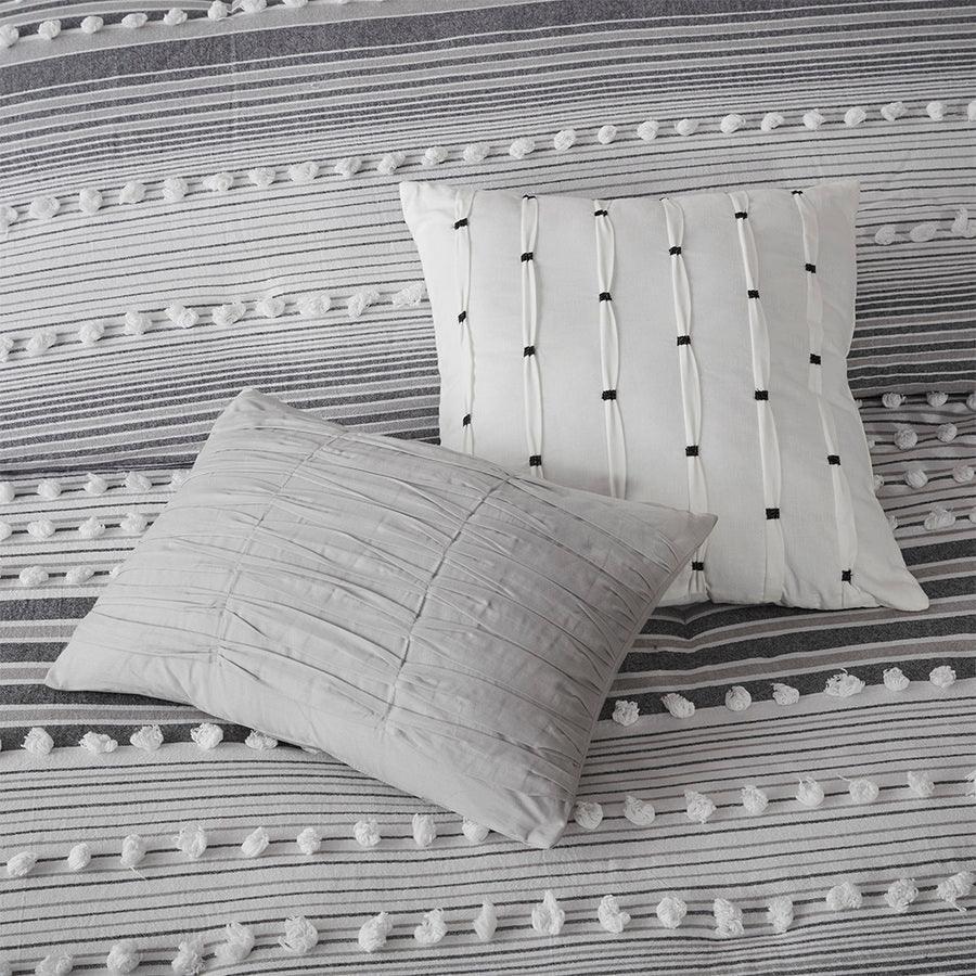 Calum 20 " D Cotton Jacquard Comforter Set Gray Full/Queen Olliix.com