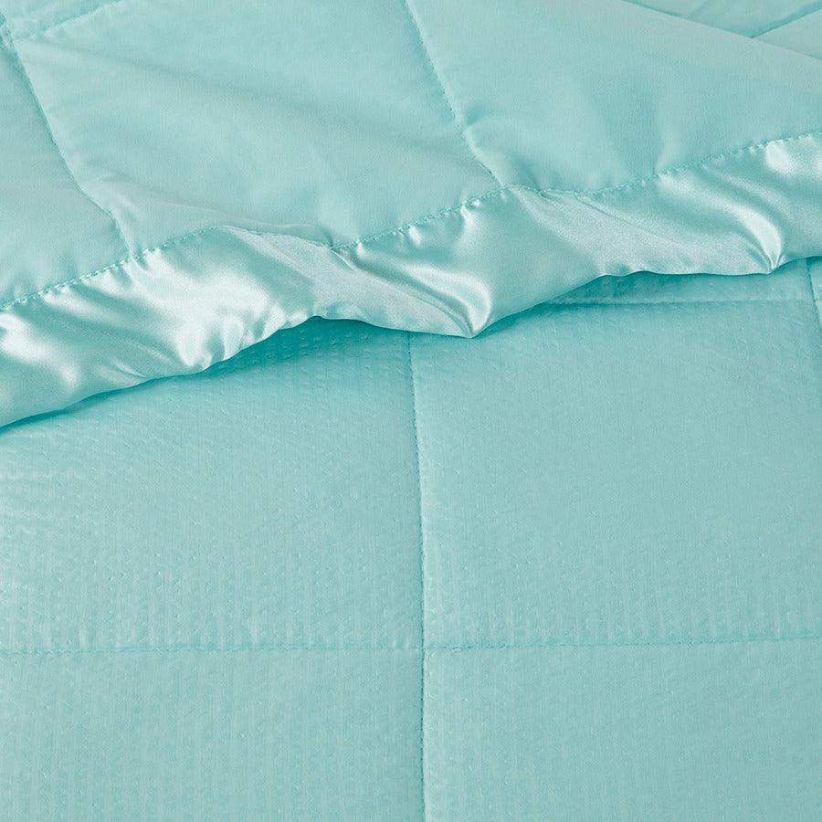 Cambria Casual Premium Oversize Down Alt Blanket with 3M Scotchgard Full/Queen Aqua Olliix.com