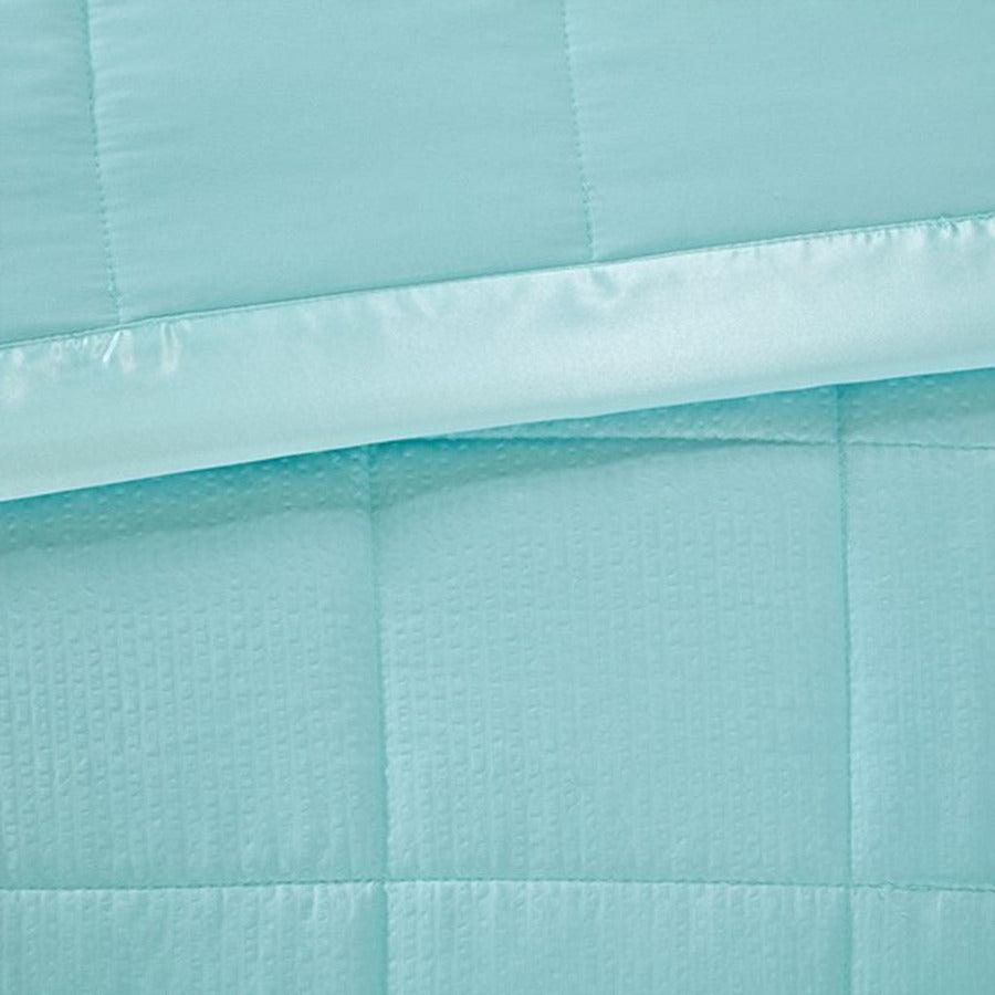 Cambria Casual Premium Oversize Down Alt Blanket with 3M Scotchgard Full/Queen Aqua Olliix.com