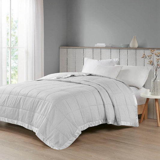 Cambria Casual Premium Oversize Down Alt Blanket with 3M Scotchgard Full/Queen Gray Olliix.com