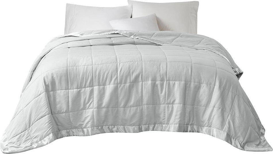 Cambria Casual Premium Oversize Down Alt Blanket with 3M Scotchgard Full/Queen Gray Olliix.com