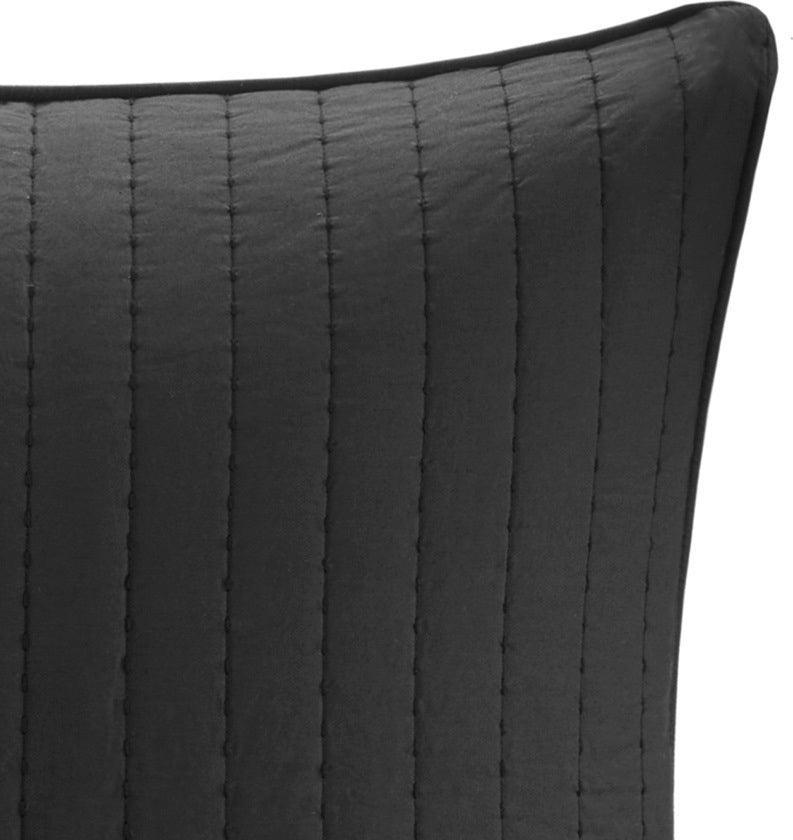 Camila Cotton Quilted Euro Sham Black Olliix.com