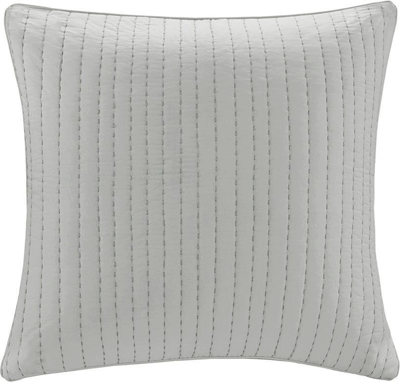 Camila Cotton Quilted Euro Sham Gray Olliix.com