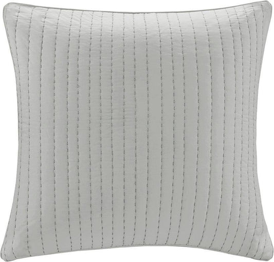 Camila Cotton Quilted Euro Sham Gray Olliix.com