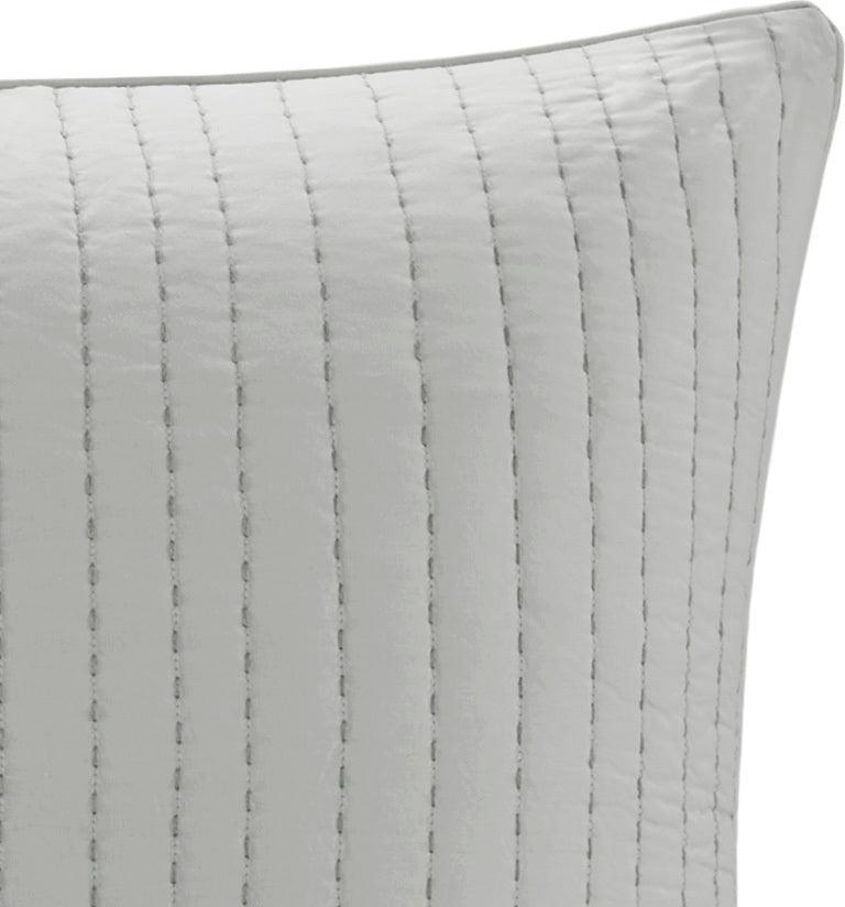 Camila Cotton Quilted Euro Sham Gray Olliix.com