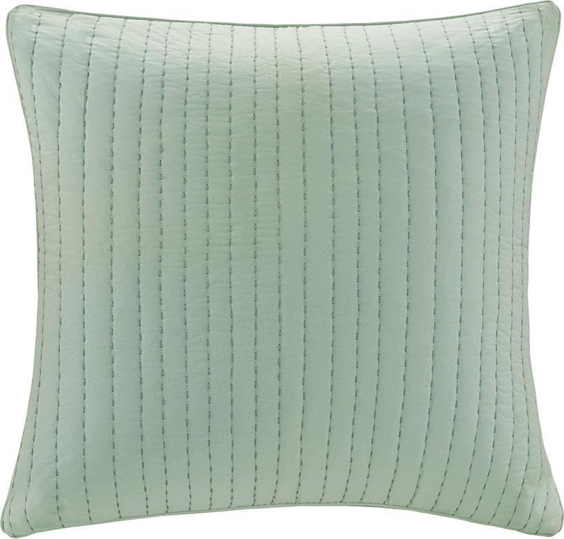 Camila Cotton Quilted Euro Sham Seafoam Olliix.com