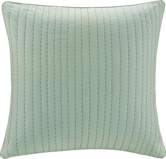 Camila Cotton Quilted Euro Sham Seafoam Olliix.com