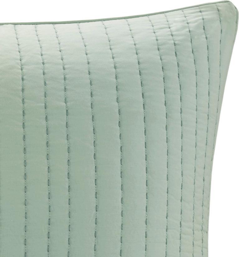 Camila Cotton Quilted Euro Sham Seafoam Olliix.com