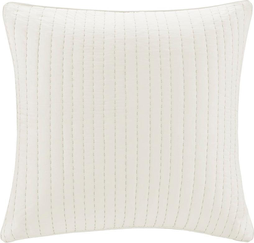 Camila Cotton Quilted Euro Sham White Olliix.com