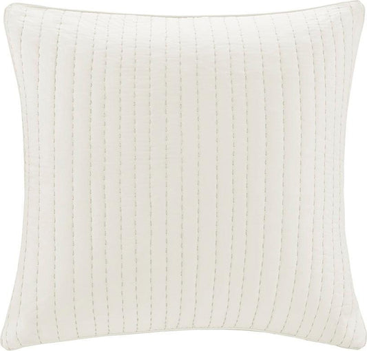 Camila Cotton Quilted Euro Sham White Olliix.com