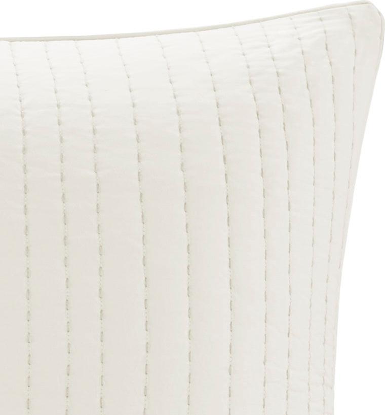 Camila Cotton Quilted Euro Sham White Olliix.com