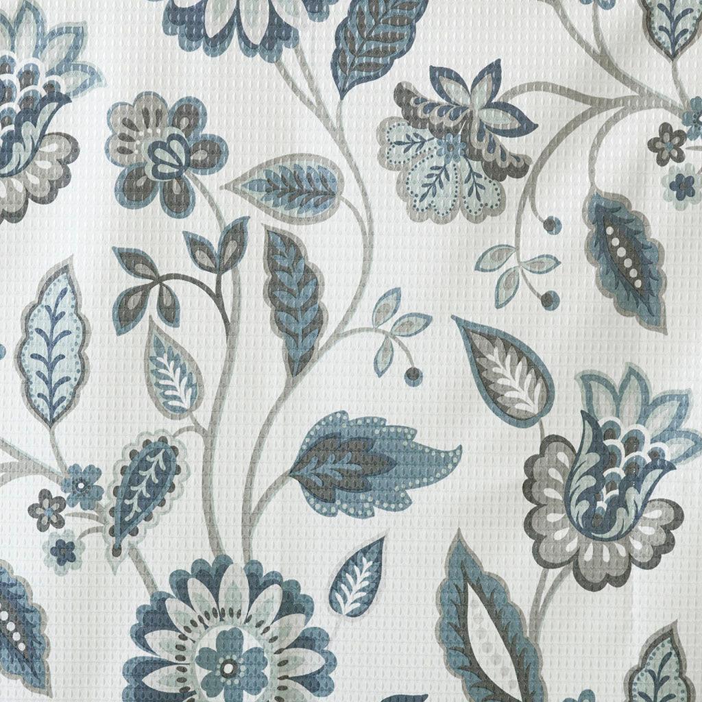 Camille 84 H Jacquard Printed Room Darkening Panel Aqua Olliix.com